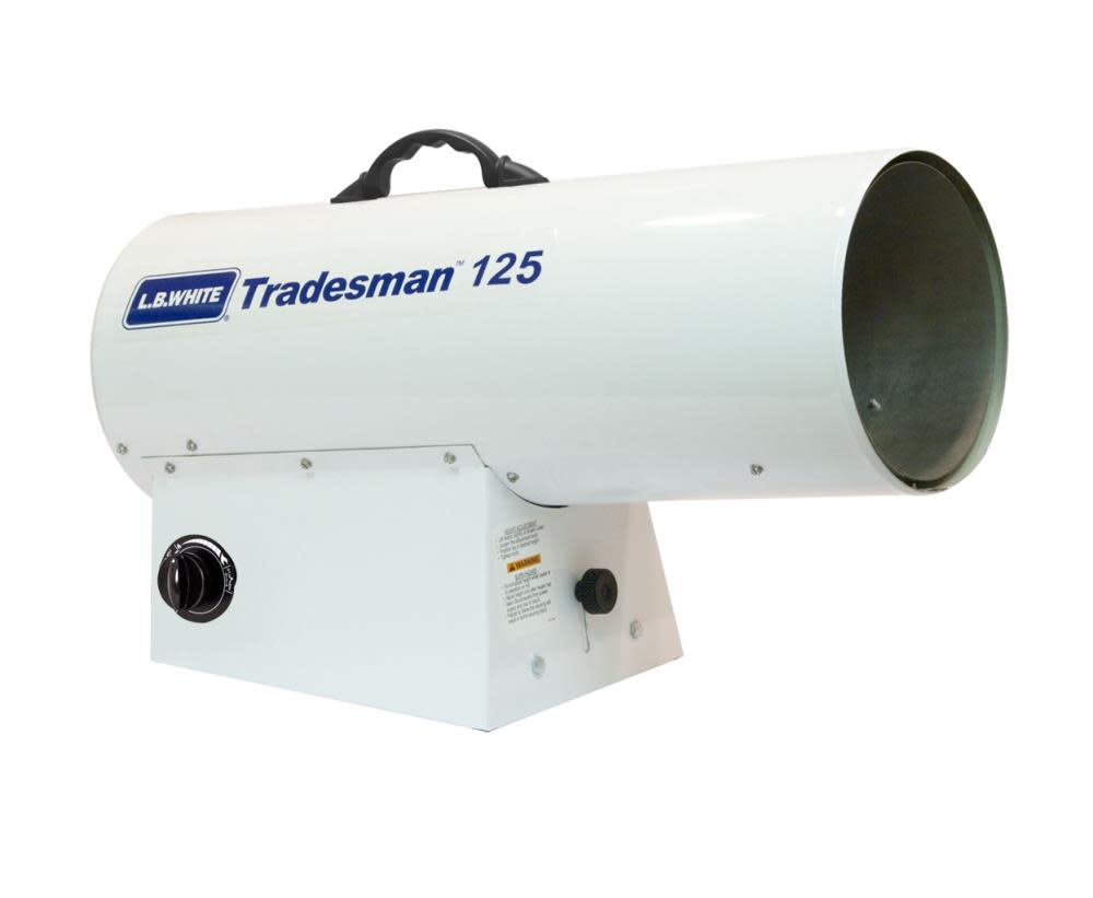 LB White Tradesman Forced Air Open Flame LP 125K BTU heater - Ascmtools