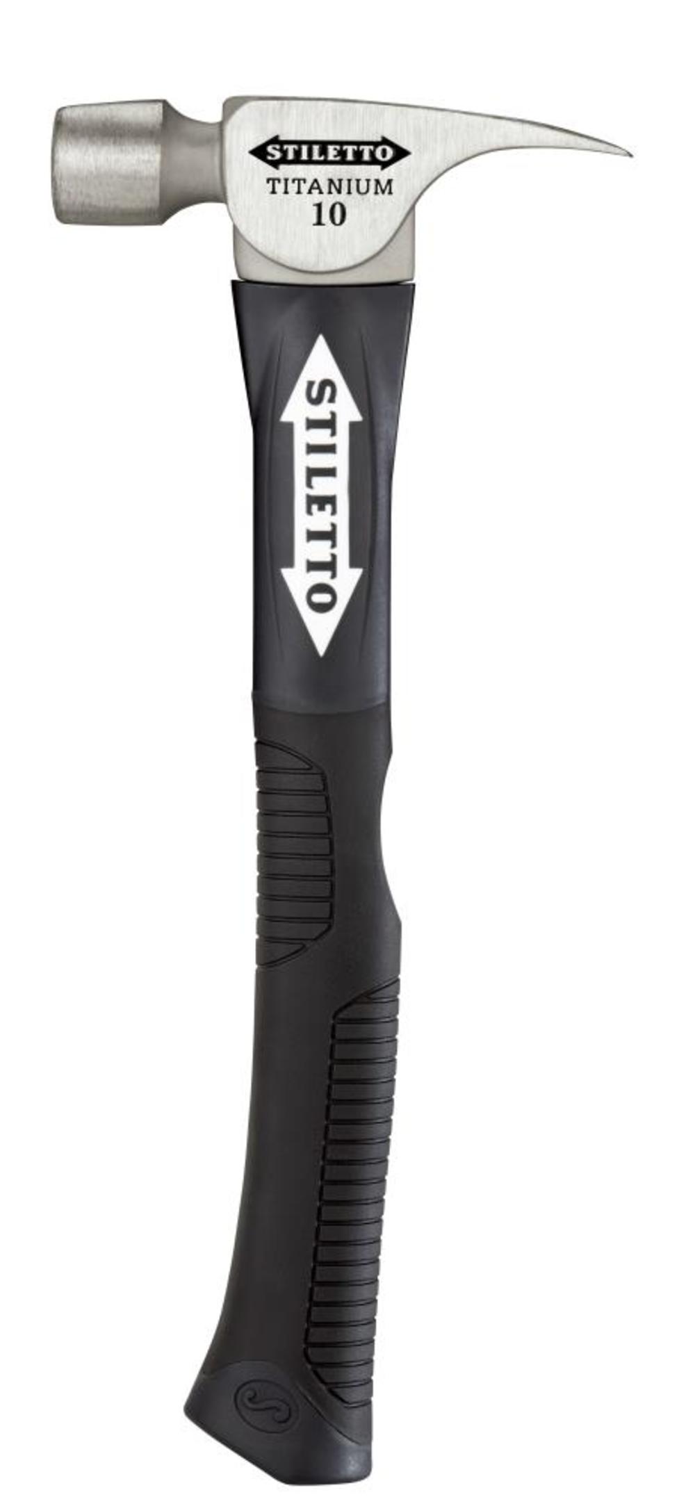 Stiletto 10oz Titanium Smooth Face Hammer with 14.5In Hybrid Fiberglass Handle - Ascmtools