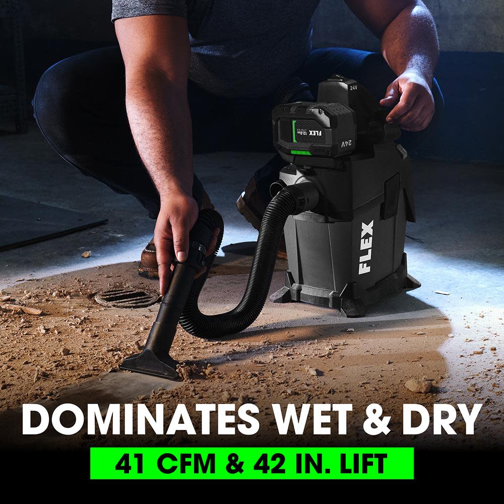 FLEX 1.6 GALLON WET/DRY VACUUM TOOL ONLY - Ascmtools
