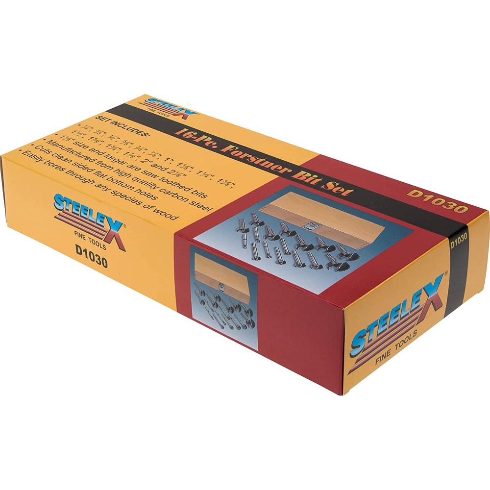 Steelex Forstner Bit Set 1/4 to 2-1/8″ 16pc - Ascmtools