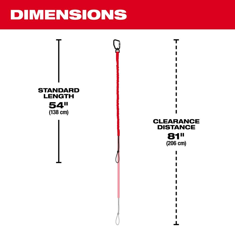 Milwaukee 10 Lb. Extended Reach Locking Tool Lanyard - Ascmtools