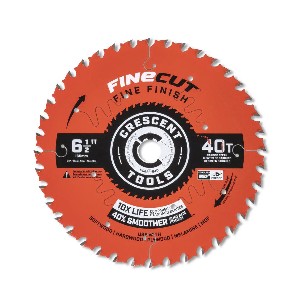 Crescent Circular Saw Blade 6 1/2″ x 40 Tooth Fine Cut Fine Finishing - Ascmtools