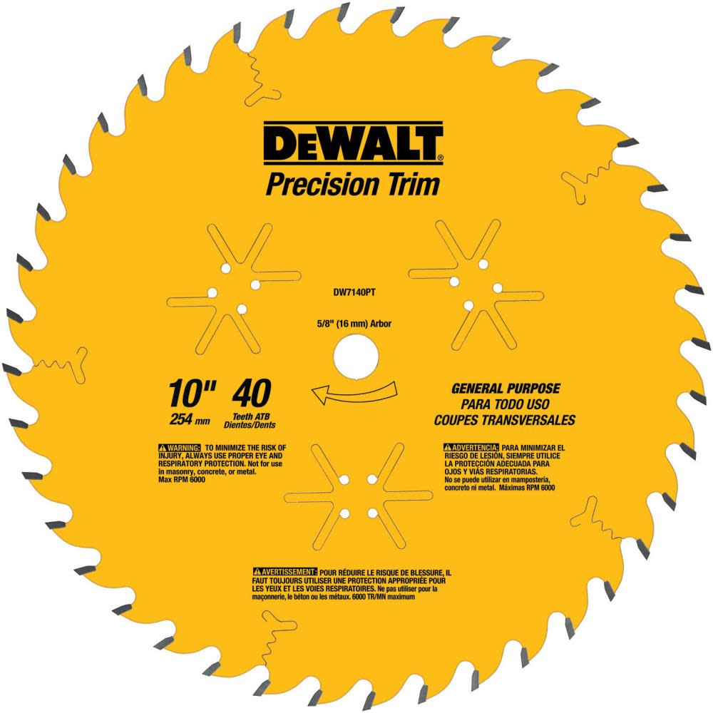 DEWALT 10-in 40T Ripping/Crosscutting Saw Blade - Ascmtools