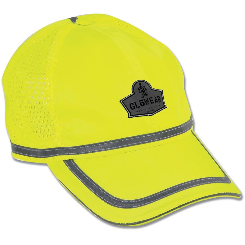 Ergodyne GloWear 8930 Hi-Vis Lime Baseball Cap - Ascmtools