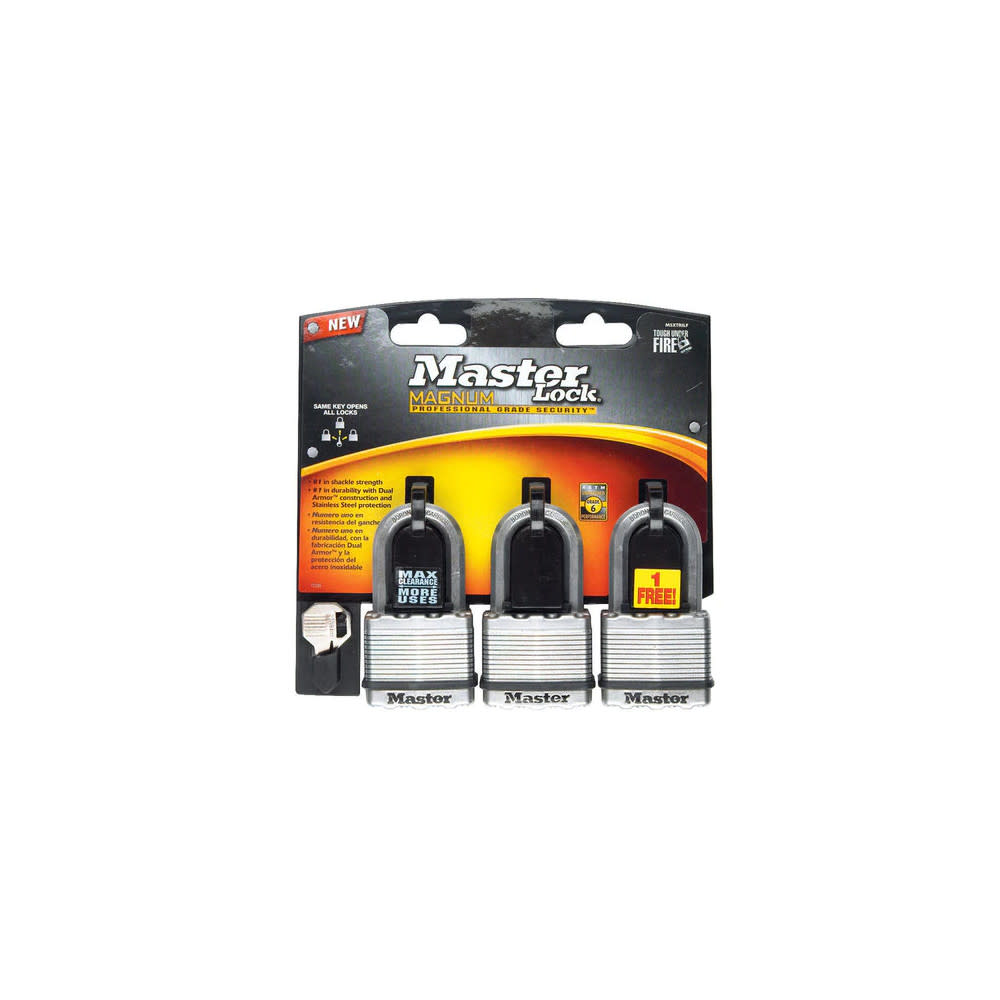 Master Lock Padlock 1 3/4″ Steel Keyed Alike Dual Ball Bearing - Ascmtools