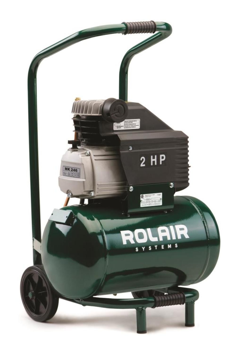 Rolair 2 HP (115V) 4.1 CFM90PSI 5.3 Gall Cart Compressor - Ascmtools