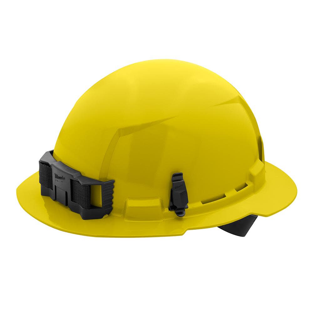 Milwaukee Yellow Full Brim Hard Hat with 4pt Ratcheting Suspension Type 1 Class E - Ascmtools