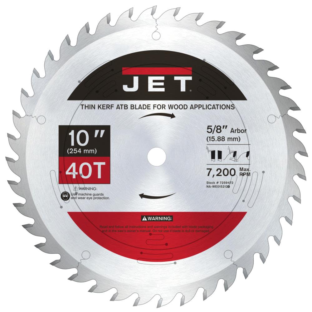 JET 1040 Thin Kerf Circular Saw Blade - Ascmtools