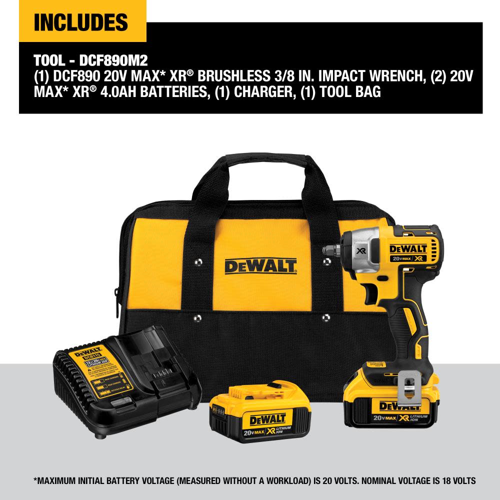 DEWALT 20-volt MAX XR 3/8-in Compact Impact Wrench Kit - Ascmtools
