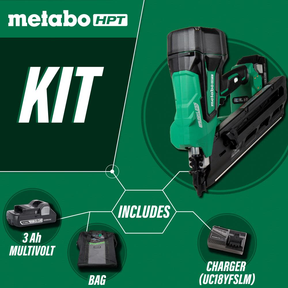 Metabo HPT 18 Volt Paper Collated Brushless Cordless Framing Nailer - Ascmtools