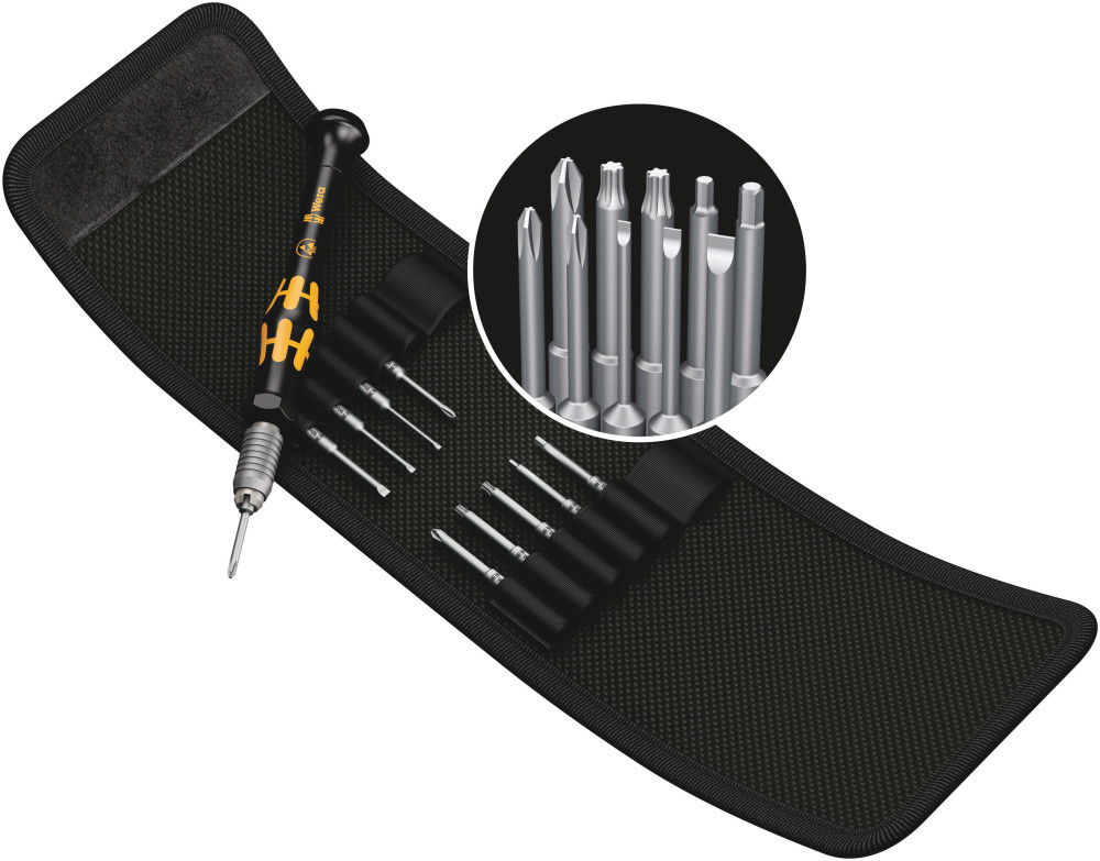 Wera Tools 11pc Kraftform Kompakt Micro 11 ESD 1 Screwdriver Set - Ascmtools