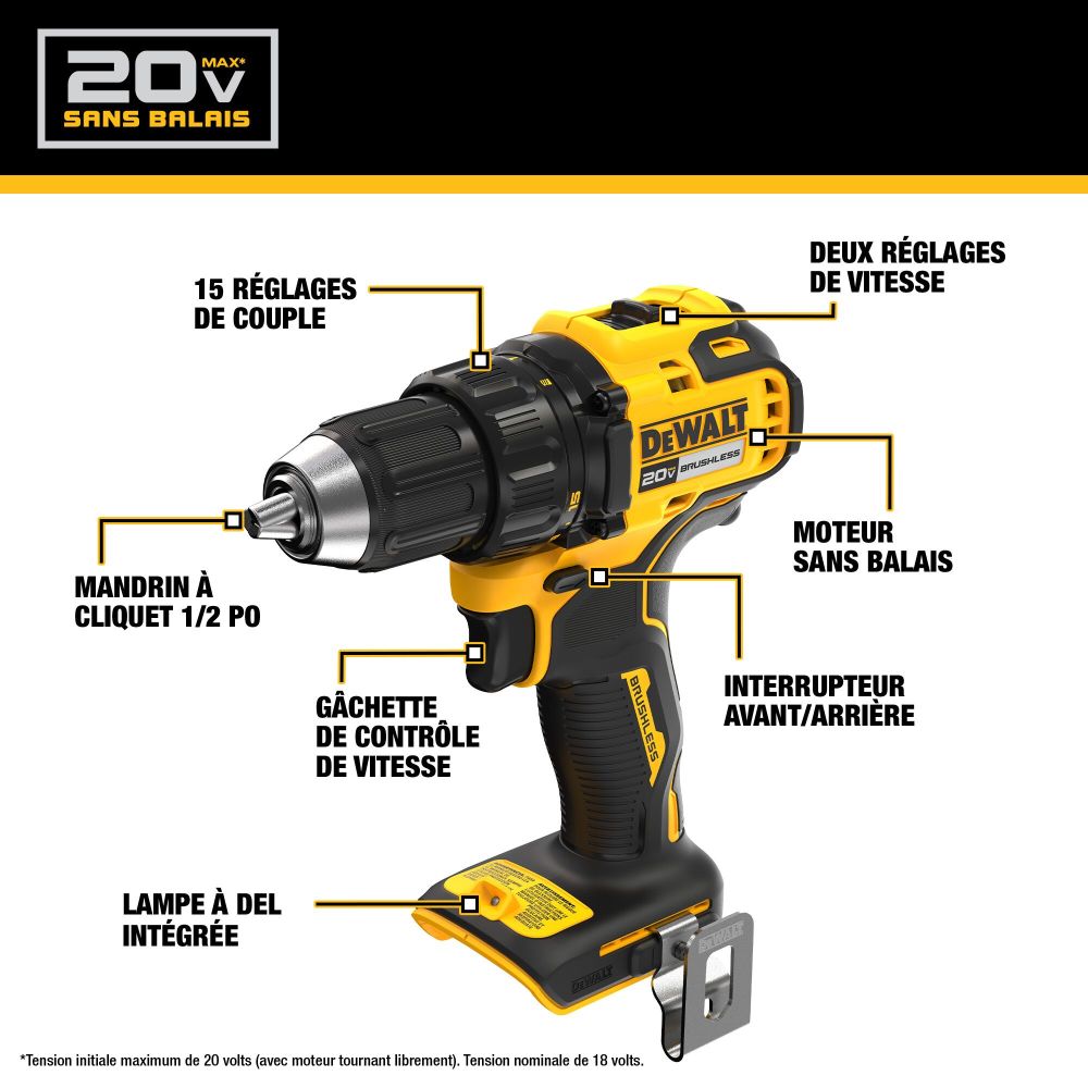 DEWALT 20V MAX 1/2″ Drill Driver Cordless Kit - Ascmtools