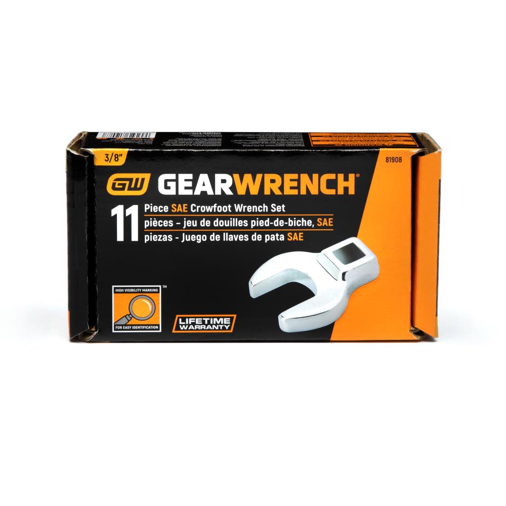 GEARWRENCH Crowfoot Wrench 11pc Set 3/8″ Drive SAE - Ascmtools