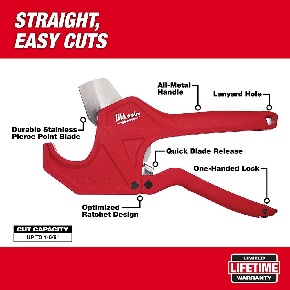 Milwaukee 1-5/8 in. Ratcheting Pipe Cutter - Ascmtools