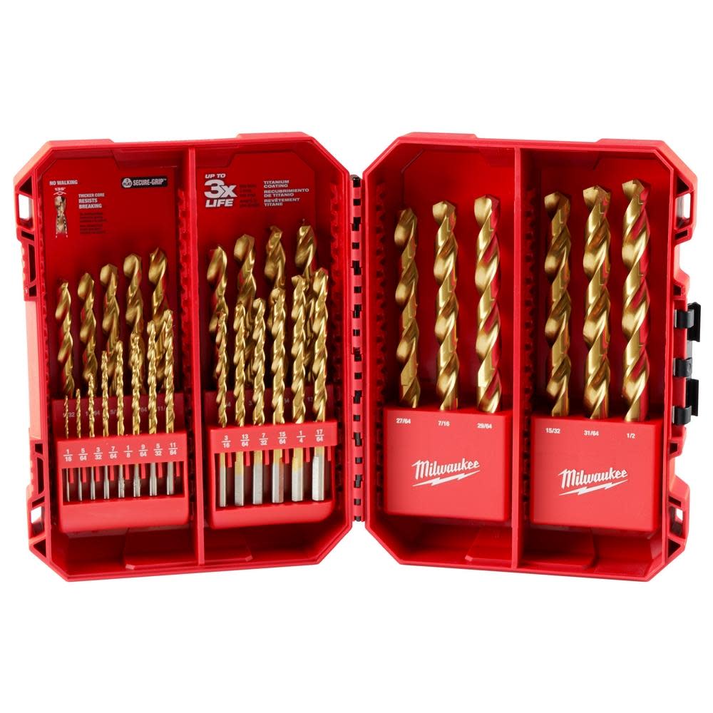 Milwaukee THUNDERBOLT Titanium Drill Bit Set  29PC - Ascmtools