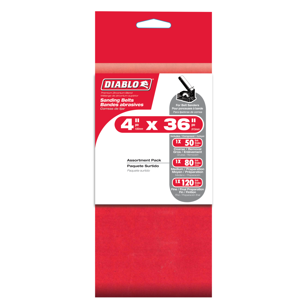 Diablo Tools 4″x36″ Assorted Belt Pack - Ascmtools