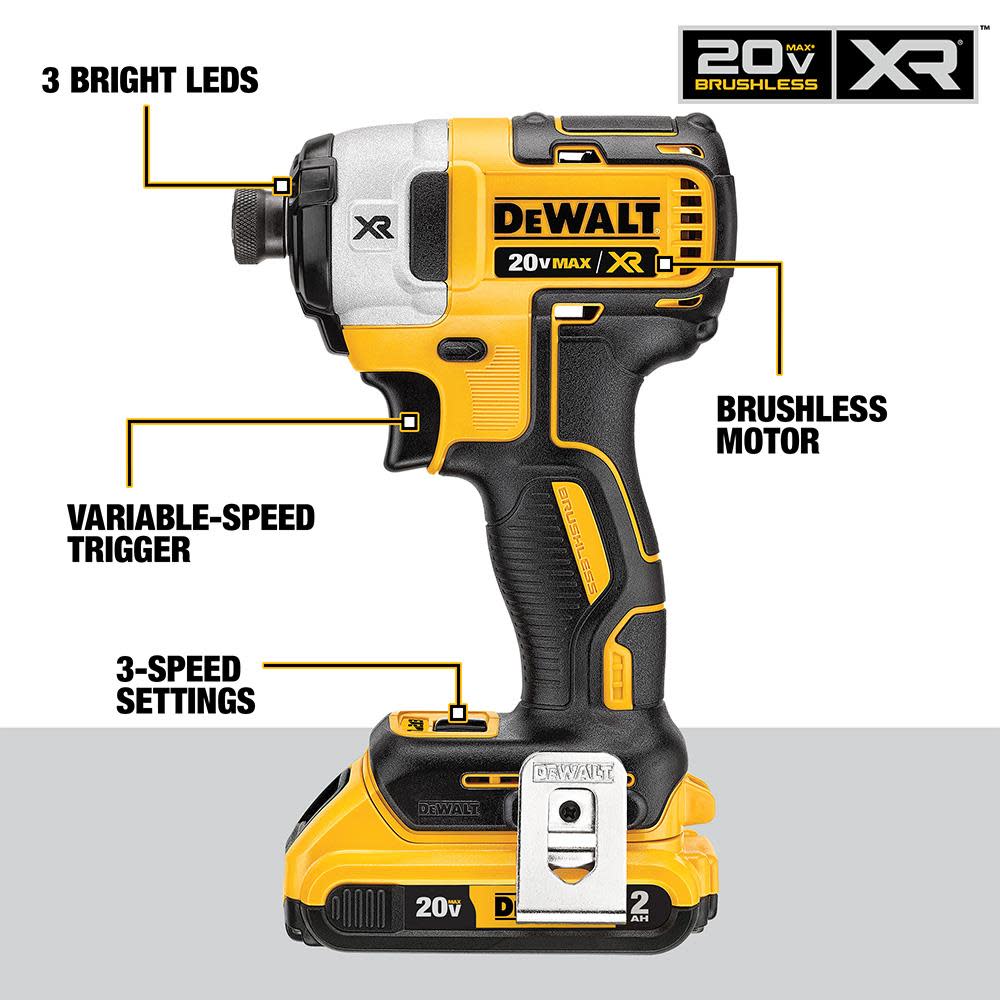DEWALT 20V MAX* 2 Tool Kit Including Hammer Drill/Driver with FLEXV Advantage - Ascmtools