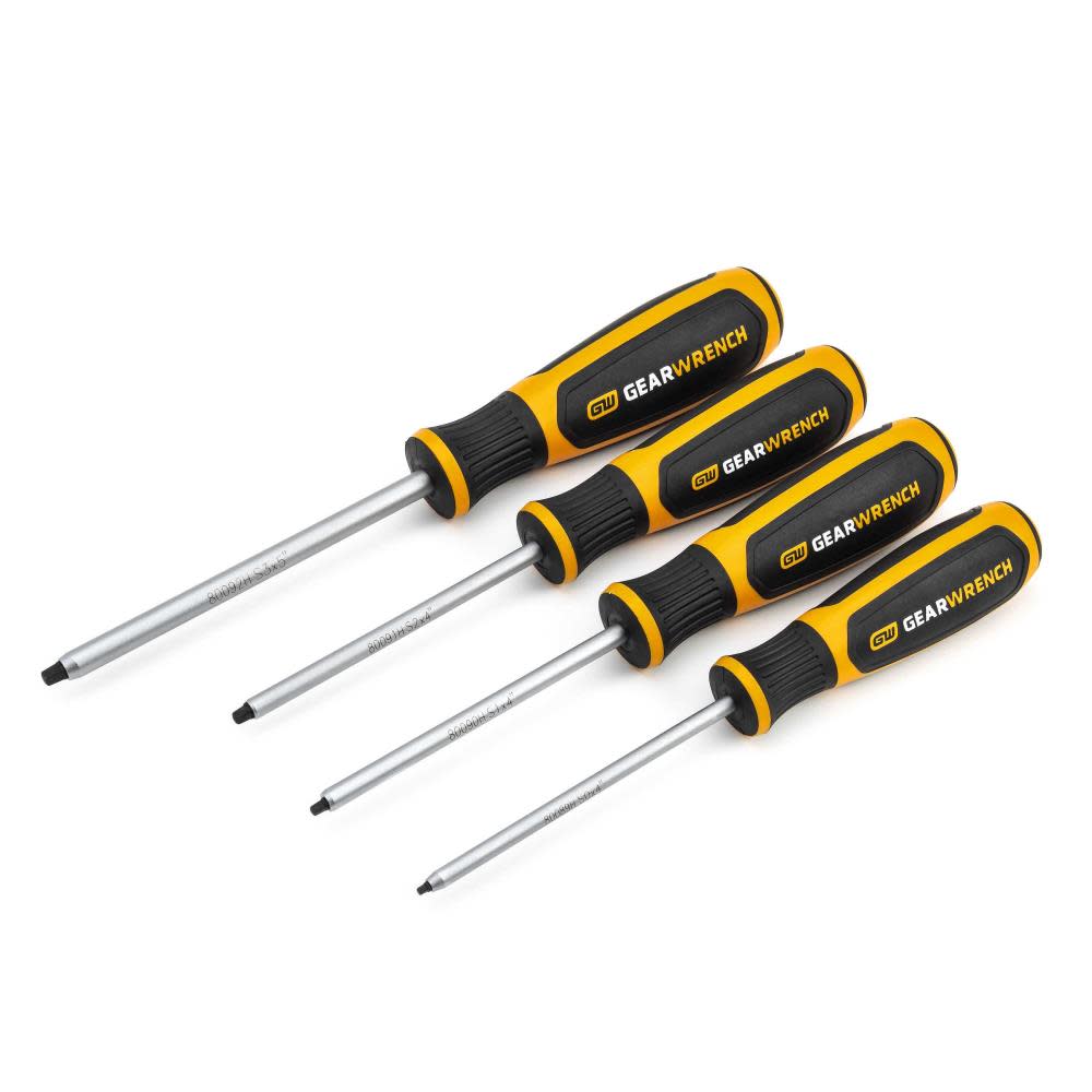 GEARWRENCH 4 Pc Square Dual Material Screwdriver Set - Ascmtools