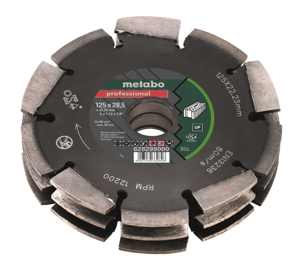Metabo Diamond Cutting Disc 3 Row 5″ x 7/8″ Universal 30 Segments - Ascmtools