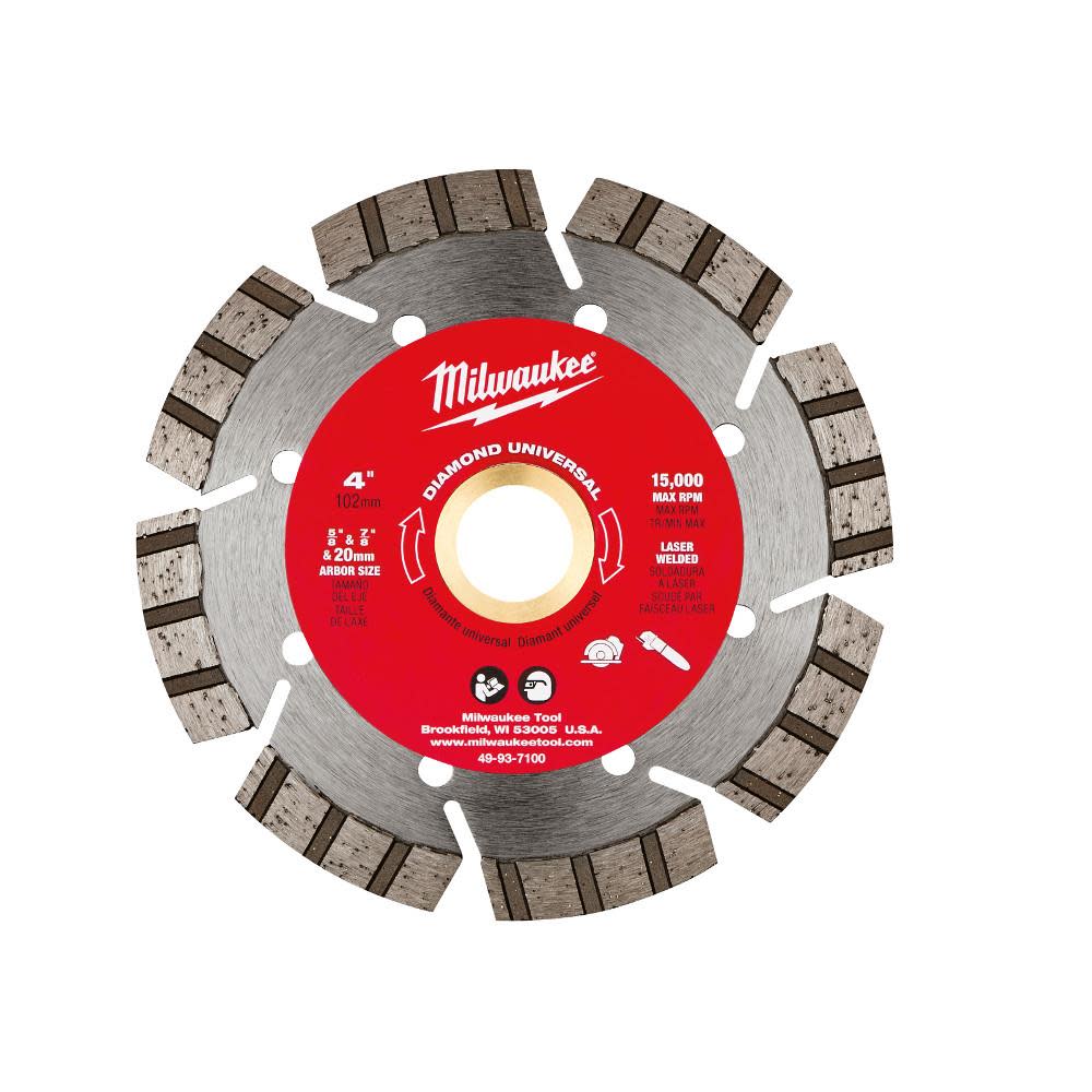 Milwaukee 4 in. Diamond Universal Segmented-Turbo - Ascmtools