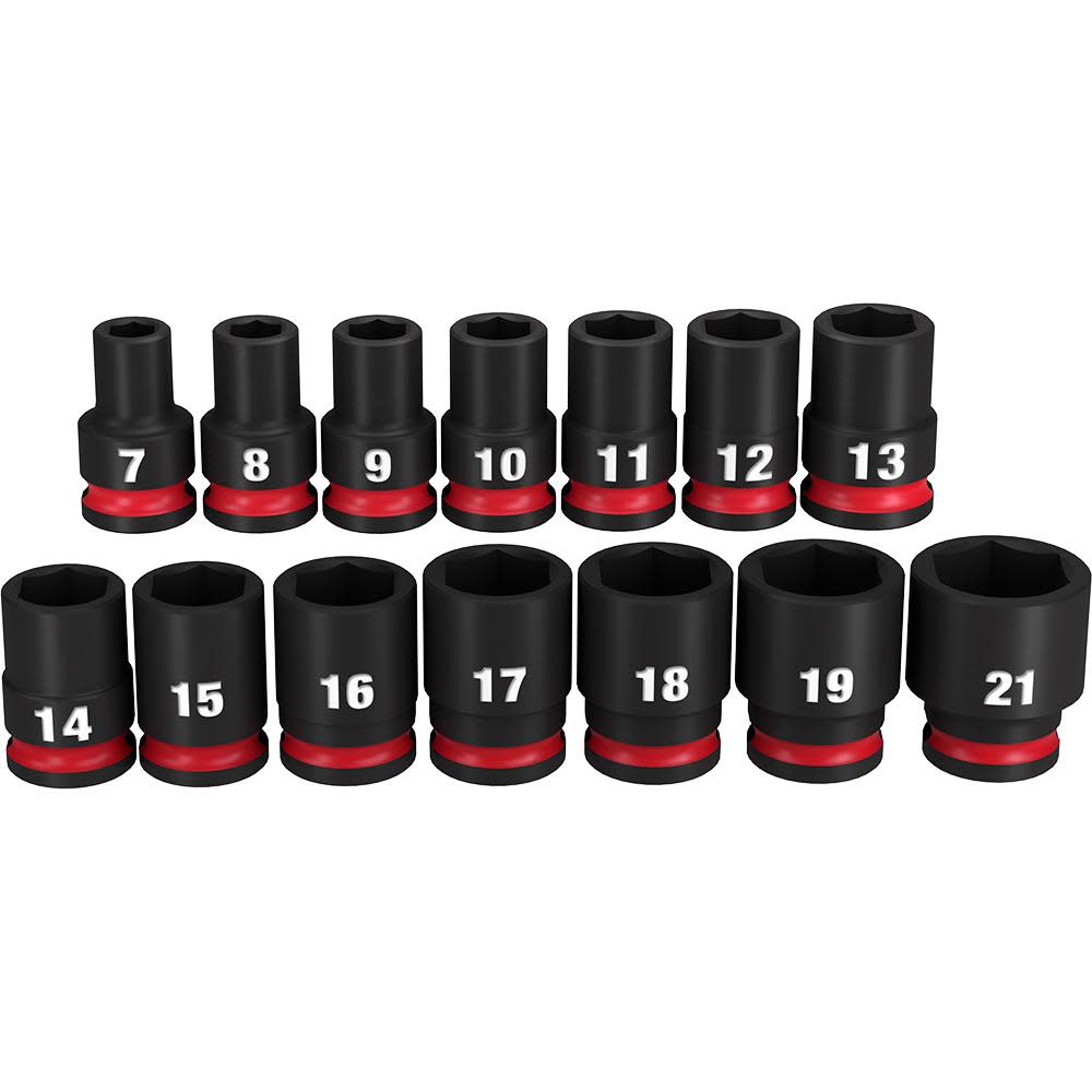 Milwaukee Impact Socket 3/8″ Drive Metric Standard 6 Point 14pc - Ascmtools