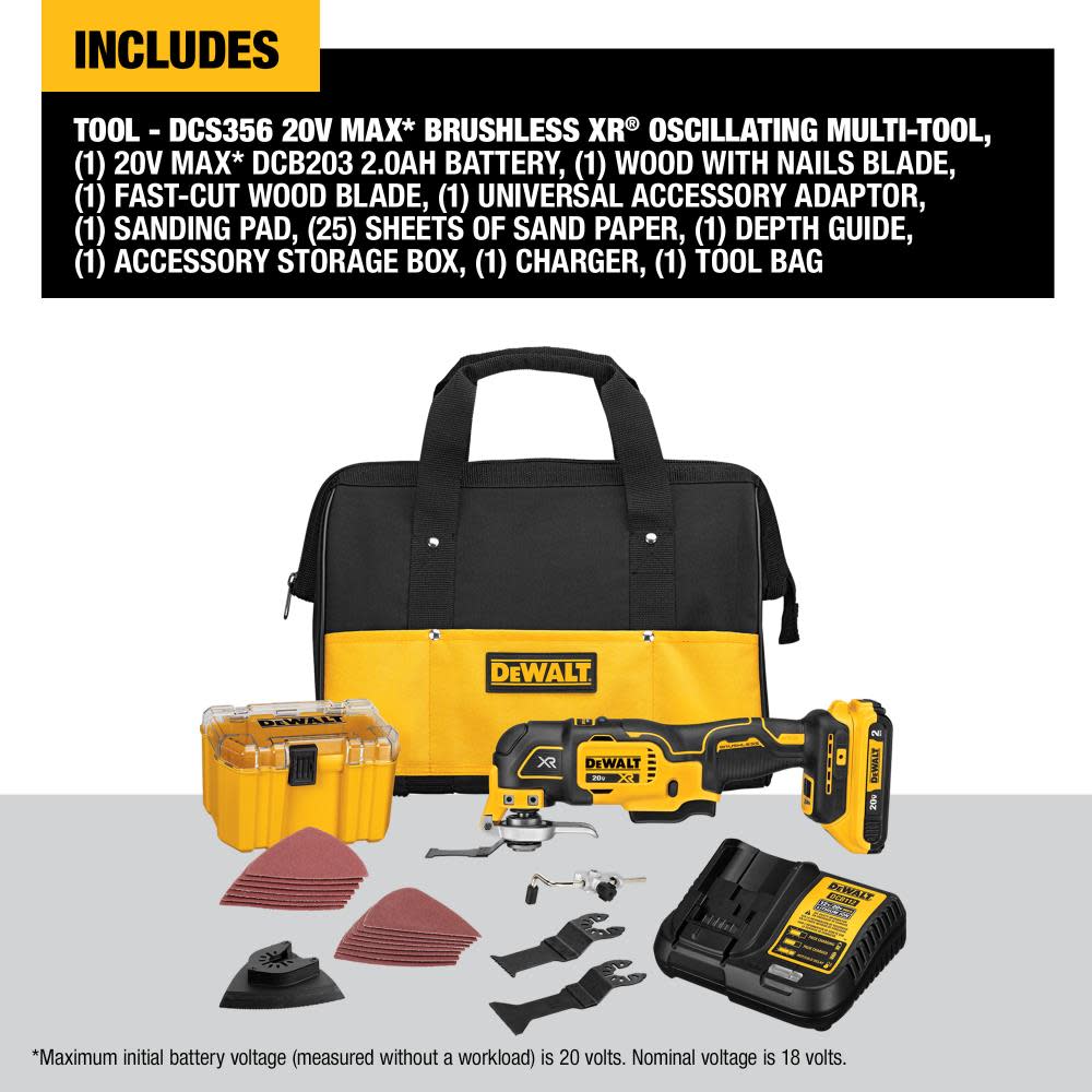 DEWALT XR 20V Max Oscillating Multi Tool 33pc Kit - Ascmtools