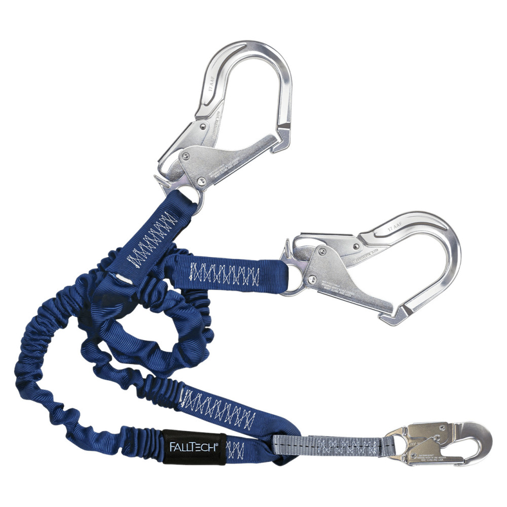 Falltech ElasTech 4.5-6′ Double-Leg Shock Absorbing Lanyard - Ascmtools