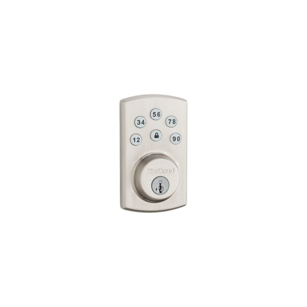 Kwikset Satin Nickel Keyed One Side Powerbolt 2 Electronic Deadbolt - Ascmtools