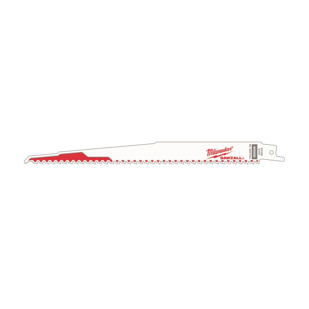 Milwaukee 9 in. 5 TPI SAWZALL Blades 5PK - Ascmtools