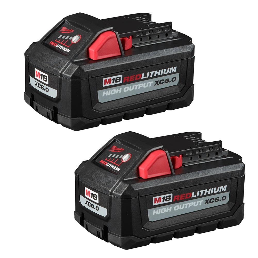 Milwaukee M18 REDLITHIUM HIGH OUTPUT XC 6.0Ah Battery Pack (2pk) - Ascmtools