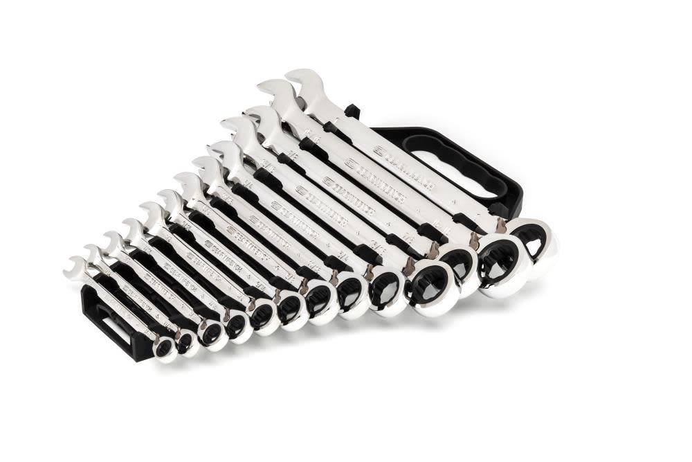 GEARWRENCH 13 Pc 72-Tooth 12 Point Reversible Ratcheting Combination SAE Wrench Set - Ascmtools