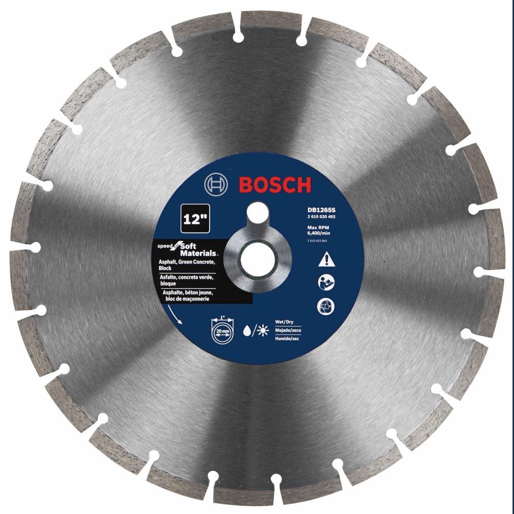 Bosch 12″ Standard Segmented Rim Diamond Blade for Soft Materials - Ascmtools