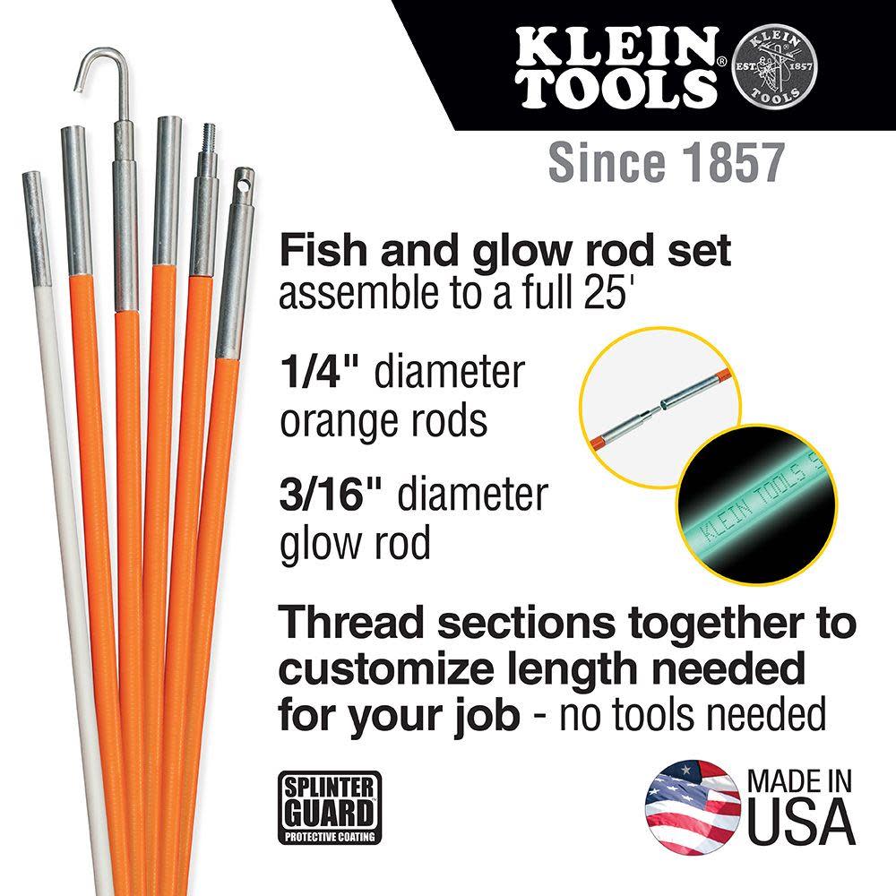 Klein Tools 25′ (7.6 m) Fish and Glow Rod Set - Ascmtools