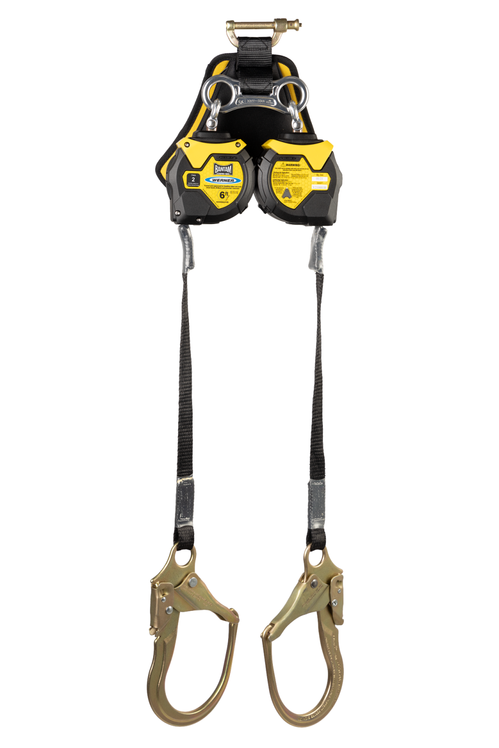 Werner Bantam 6′ Twin Leg Web Leading Edge Self Retracting Lifeline with Steel Form Hook - Ascmtools