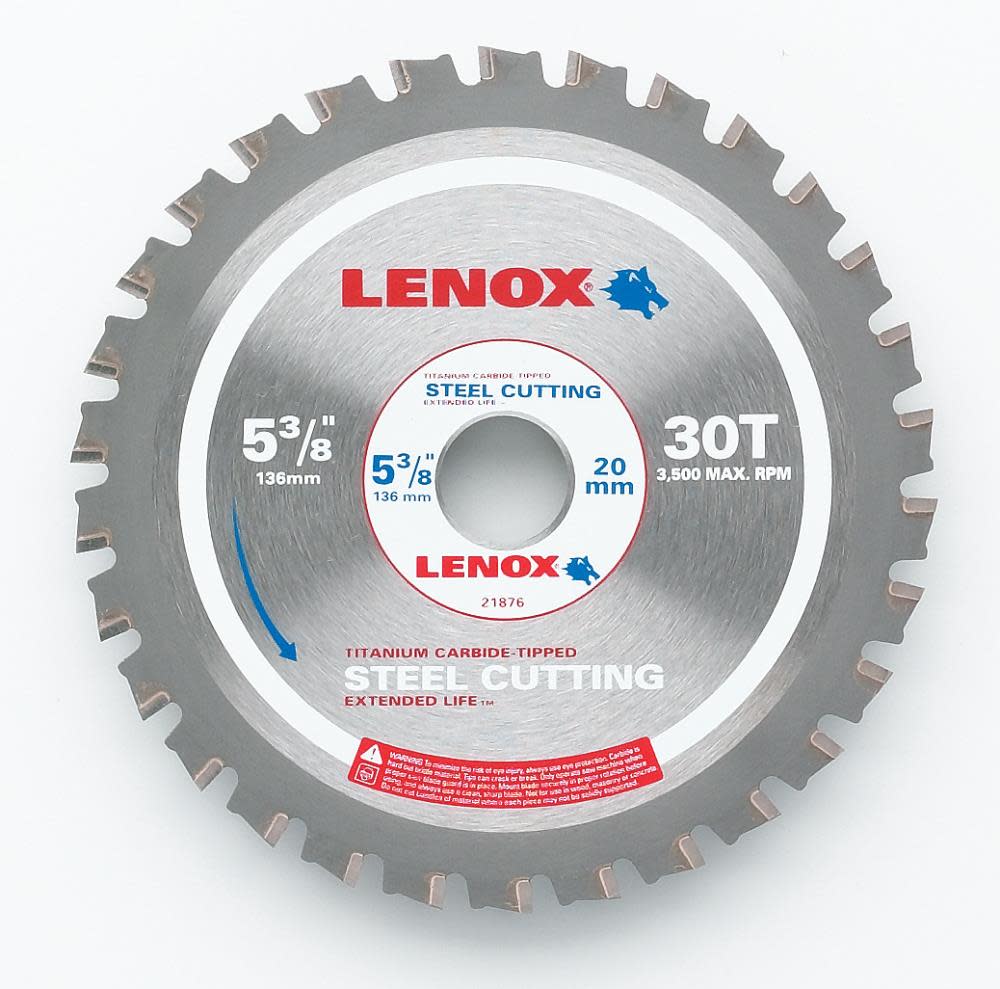 Lenox 5-3/8 In. (135 mm) 30 TPI Steel Cutting Circular Saw Blade - Ascmtools