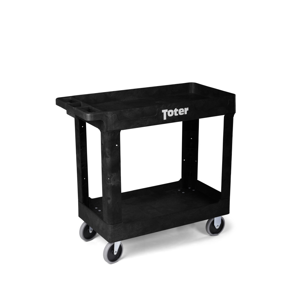 Toter Material Handling Utility Cart with Lipped Top and Straight Handle - Ascmtools