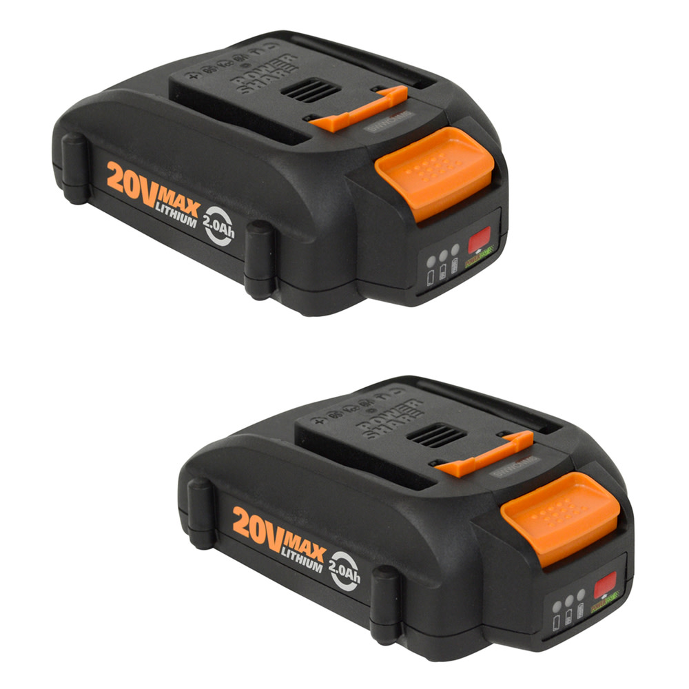 Worx 20V Power Share 2.0 Ah Lithium Battery 2pk - Ascmtools