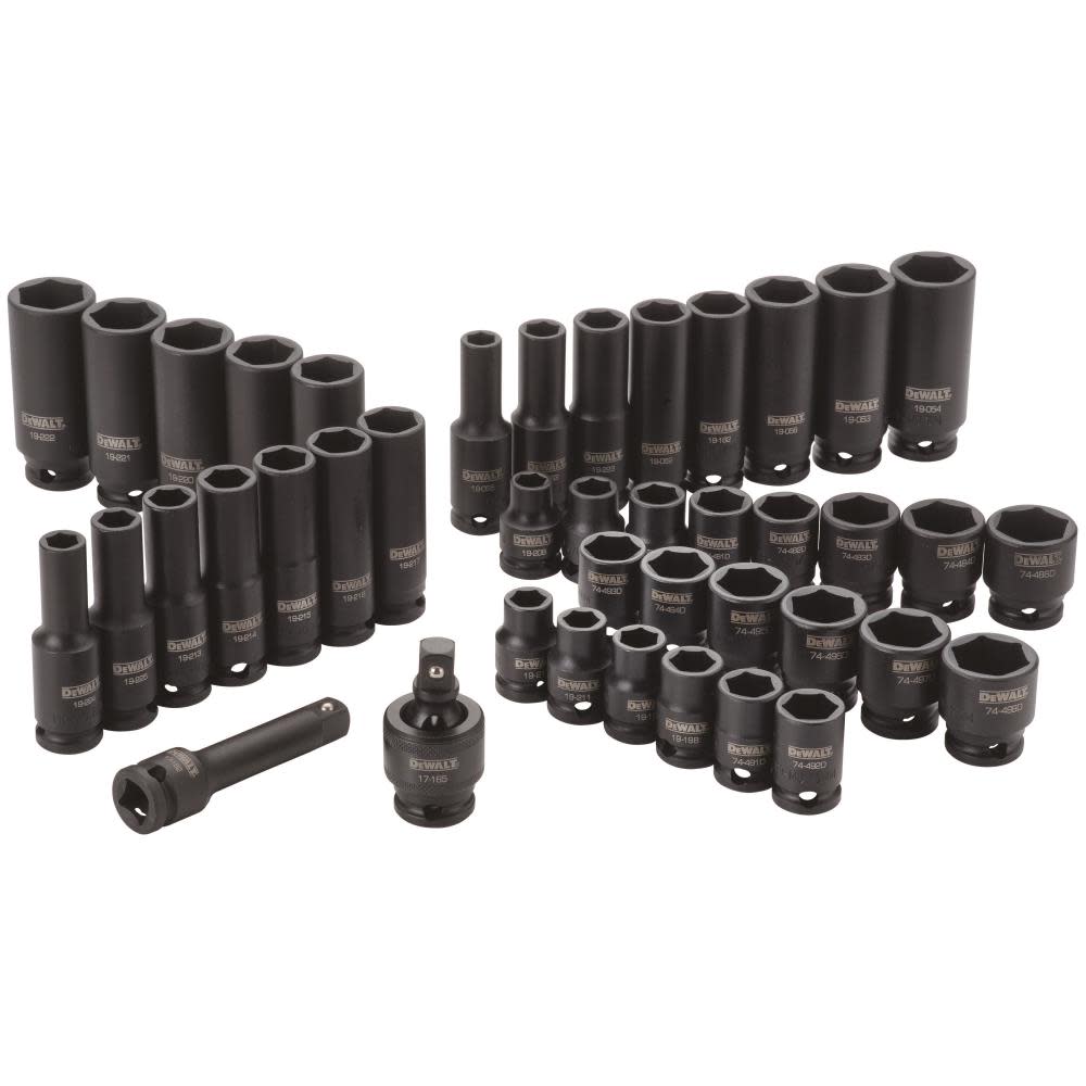 DEWALT 42 Piece 3/8 in Drive Combination Impact Socket Set – 6 Point - Ascmtools