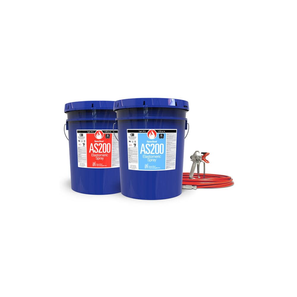 Specified Technologies Inc SpecSeal – AS Elastomeric Spray – 5 Gallon Pail 1155 Cu In (19.0 L) – Red Color – AS205R - Ascmtools