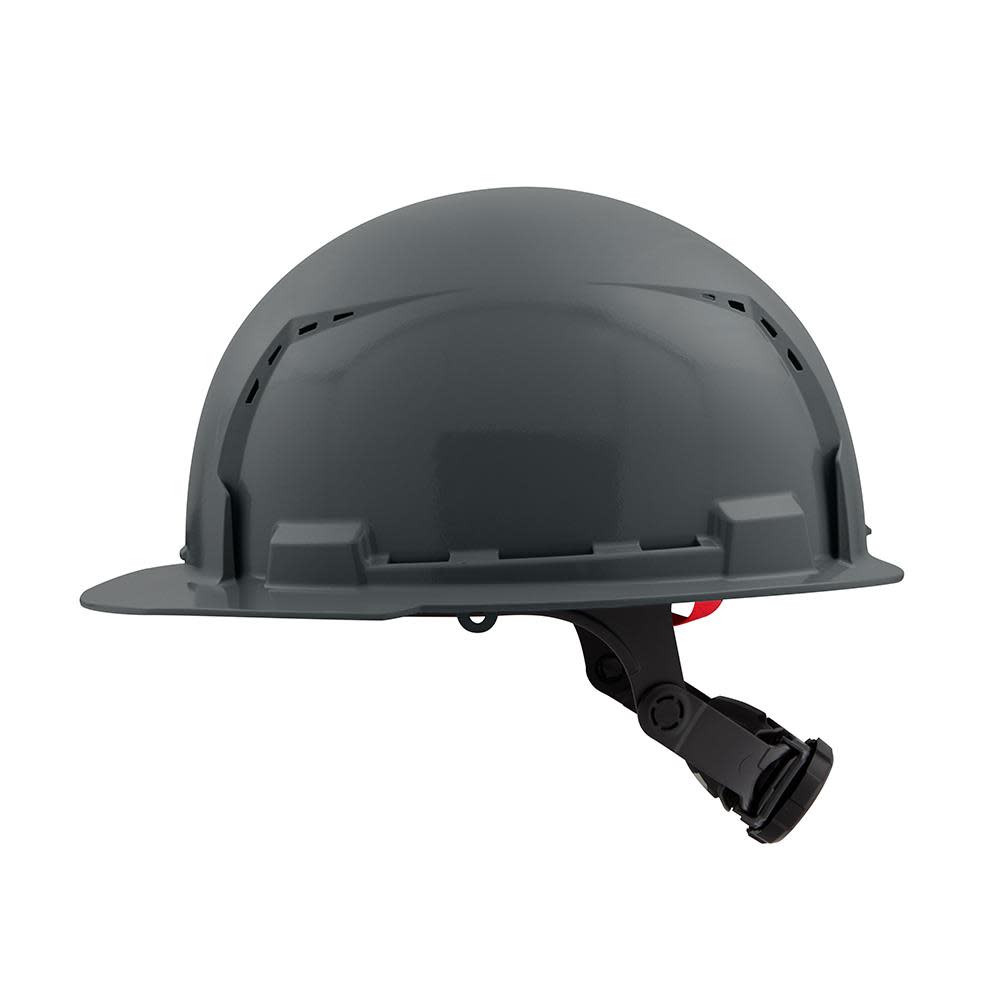 Milwaukee Gray Front Brim Vented Hard Hat with 6pt Ratcheting Suspension Type 1 Class C - Ascmtools
