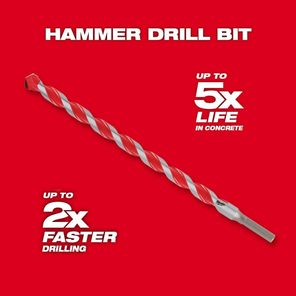 Milwaukee SHOCKWAVE Carbide Hammer Drill Bit 3/8″x10″x12″ - Ascmtools