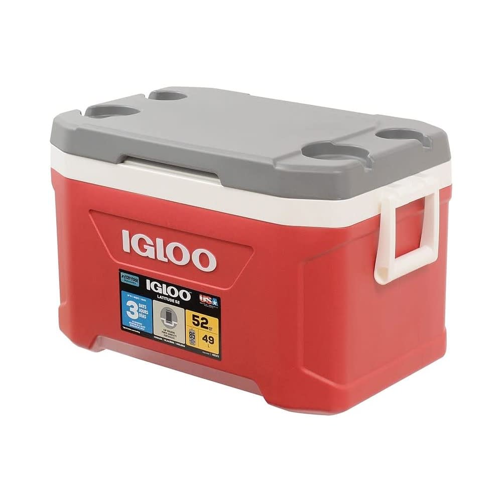 Igloo Latitude 52 Hard Cooler Industrial Red/Meteorite 52qt - Ascmtools