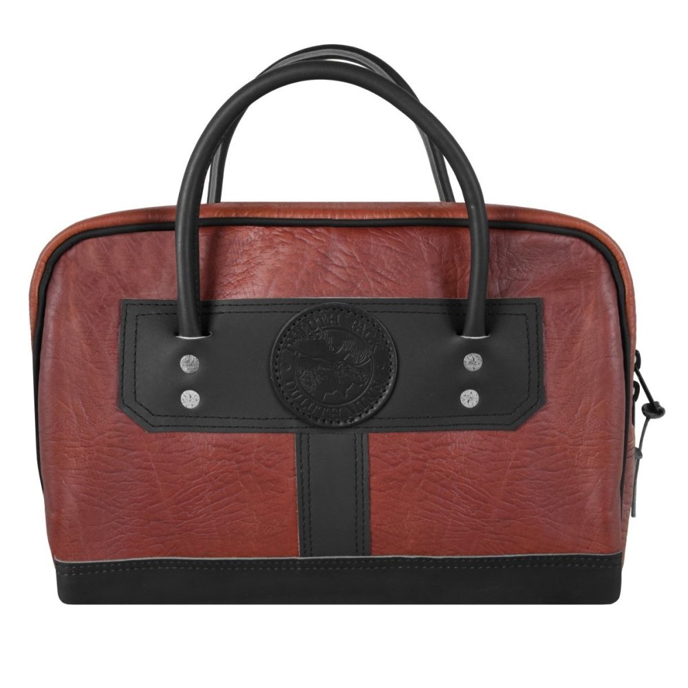 Duluth Pack 18 Liter Capacity Black Trim Bison Leather Doctor’s Weekend Bag - Ascmtools