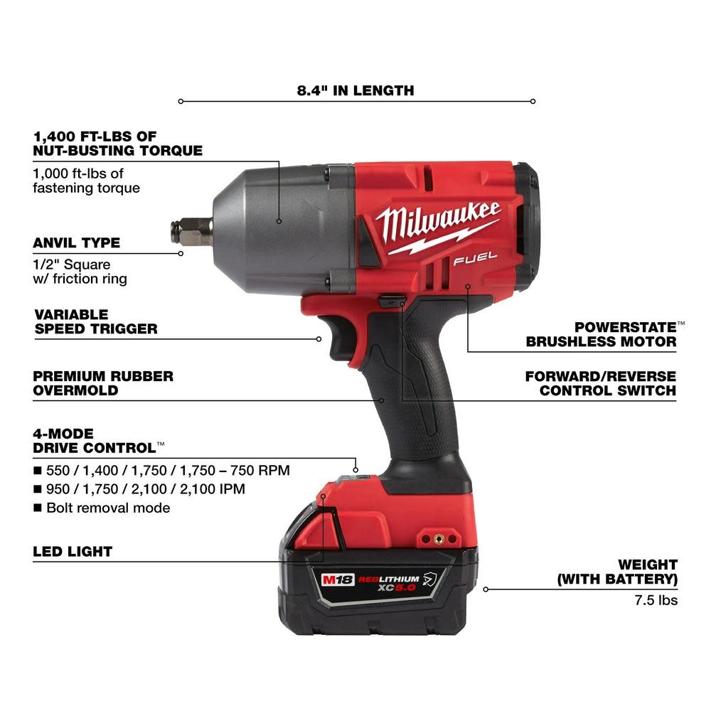 Milwaukee M18 FUEL HTIW with Grease Gun Kit - Ascmtools