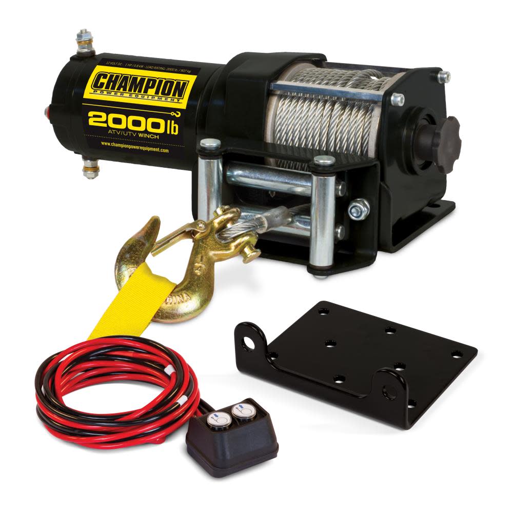 Champion Power Equipment 2000-lb. ATV/UTV Winch Kit - Ascmtools