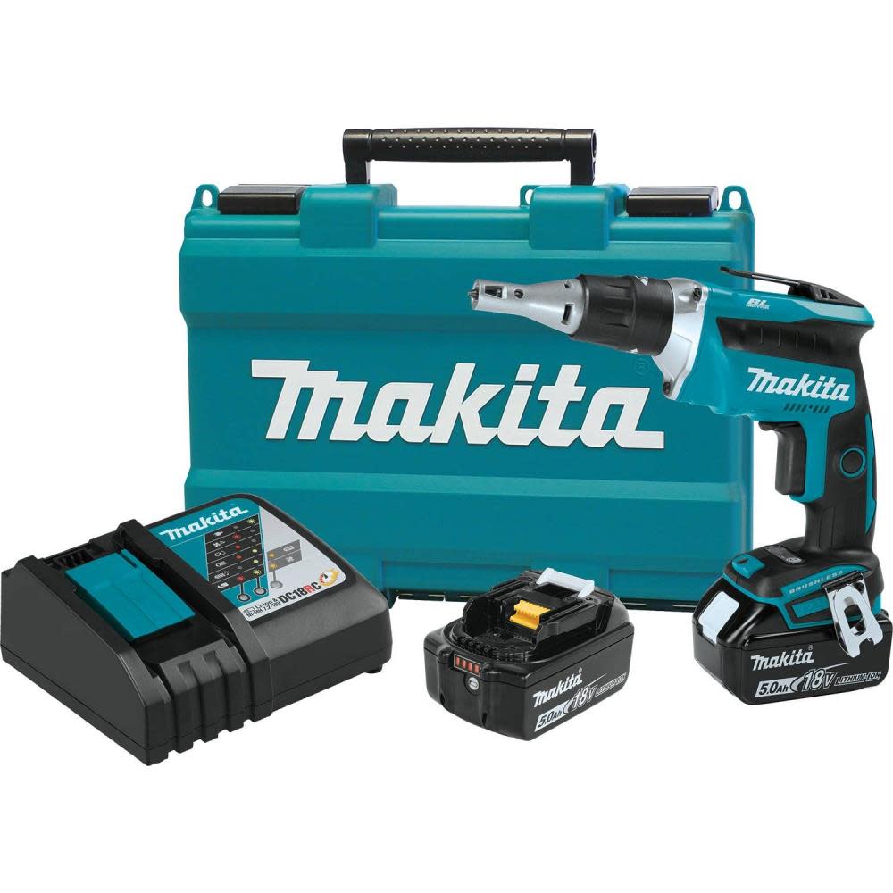 Makita 18V LXT Lithium-Ion Brushless Cordless Drywall Screwdriver Kit (5.0Ah) - Ascmtools