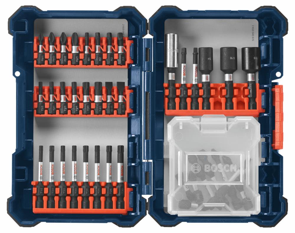Bosch 40 pc. Impact Tough Screwdriving Custom Case System Set - Ascmtools