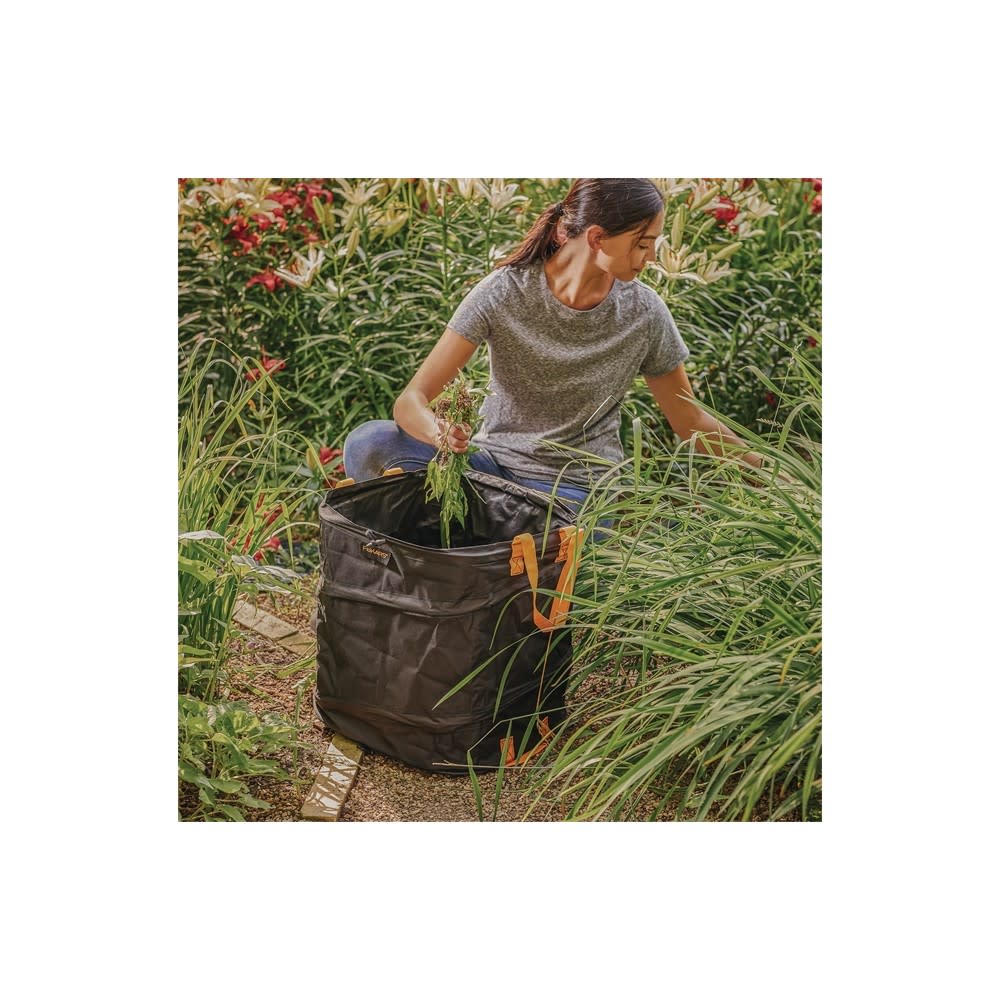Fiskars 19 Gallon Black Square Collapsible Garden Bag - Ascmtools
