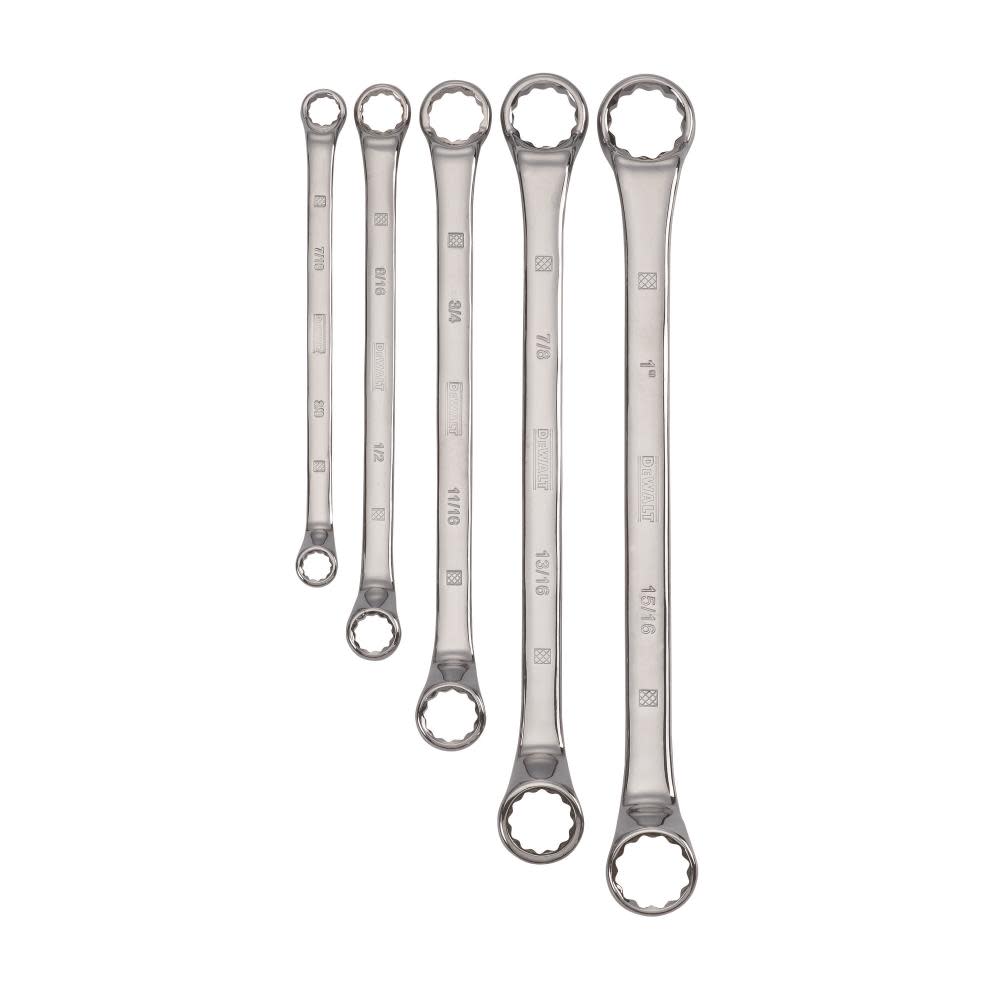 DEWALT 5 Piece Full Polish Offset Double Box Wrench Set - Ascmtools