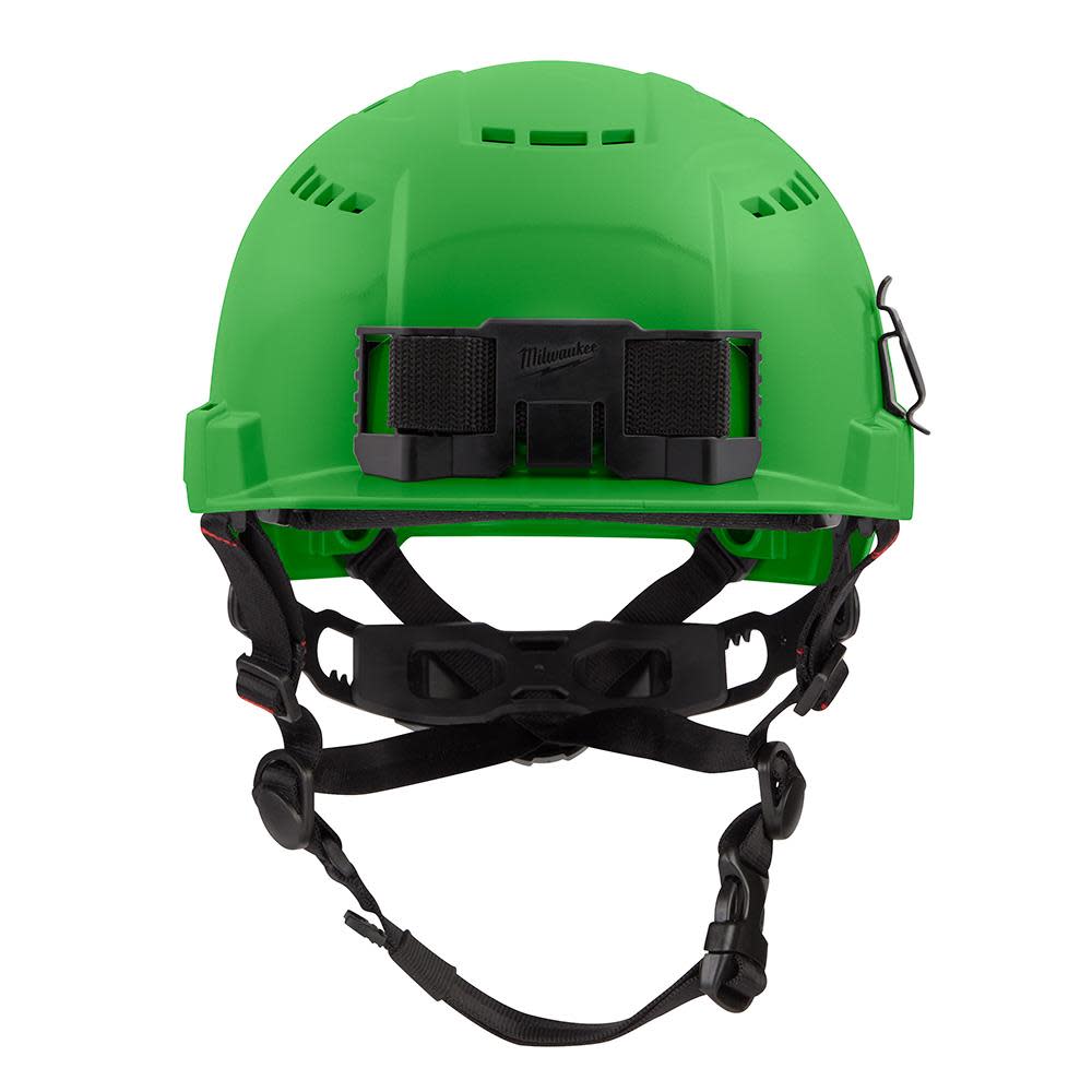 Milwaukee Green Front Brim Vented Helmet with BOLT Class C - Ascmtools